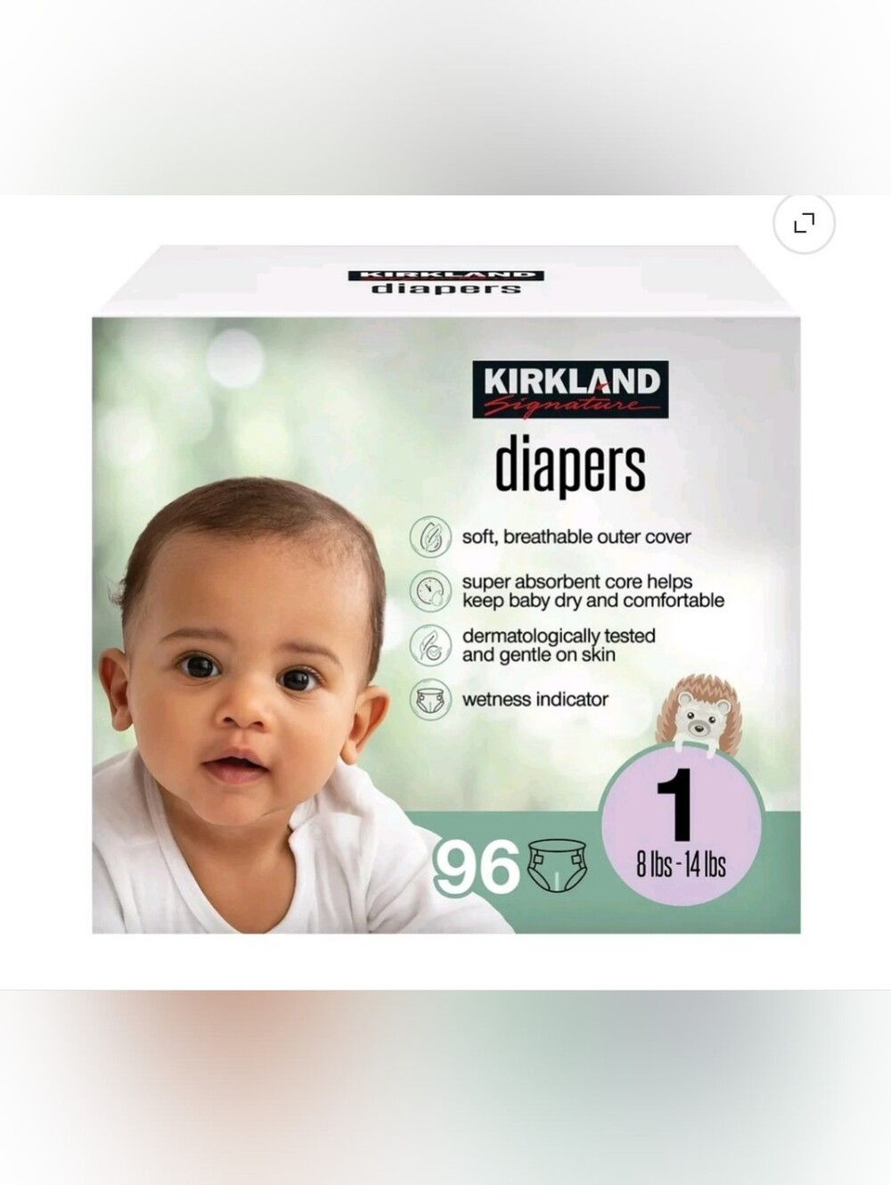 Kirkland Signature Diaper, Size 1, 96 Count